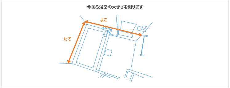 浴室の大きさのイラスト