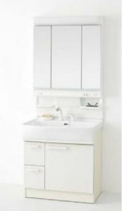 トラブラン 商品詳細 ノーリツ 洗面化粧台 シャンピーヌ 間口750 引き出しタイプ 収納3面鏡 Led照明 シングルレバーシャワー水栓 曇り止めヒーター付 一般地 Lcm 753lh Wa Lsab 71a