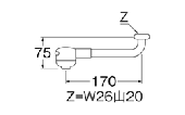 SANEI/シャワー回転パイプ[PA13M-60X-16]