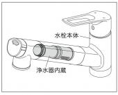 KVK/浄水器内蔵/シングルシャワー付混合栓/eレバー[KM6001EC2]