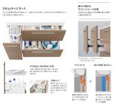 TOTO/洗面化粧台/オクターブ/間口900㎜/全高1900㎜/片引き出しタイプ/三面鏡/タッチレスワイドLED照明[LMFB090A3GLC1G][LDSFB090BJGDN1M]