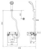 KVK/浴室シャワー水栓金具/フルメタル/series/サーモスタット式シャワー/ワンストップシャワ-ヘッド付/逆止弁[KF850S2]